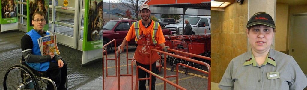 Community Employment participant receiving workplace support